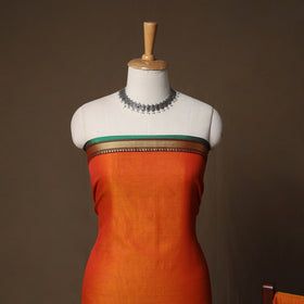 Dharwad Mercerised Cotton 3pc Unstitched Dress Material Suit Set with Woven Border 03