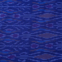 Blue - Pure Handloom Mulberry Silk Pochampally Ikat Fabric 18