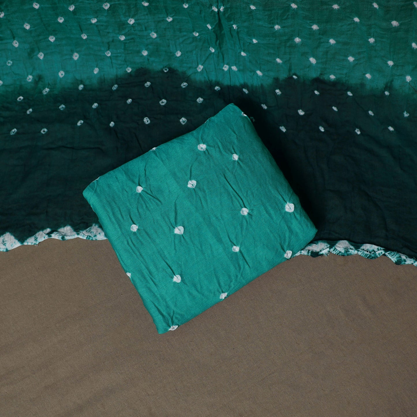 Kutch Bandhani Cotton Unstitched Dress Material: Kurta, Bottom & Dupatta 40