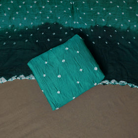 Kutch Bandhani Cotton Unstitched Dress Material: Kurta, Bottom & Dupatta 40
