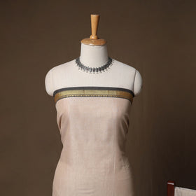Dharwad Mercerised Cotton 3pc Unstitched Dress Material Suit Set with Woven Border 06