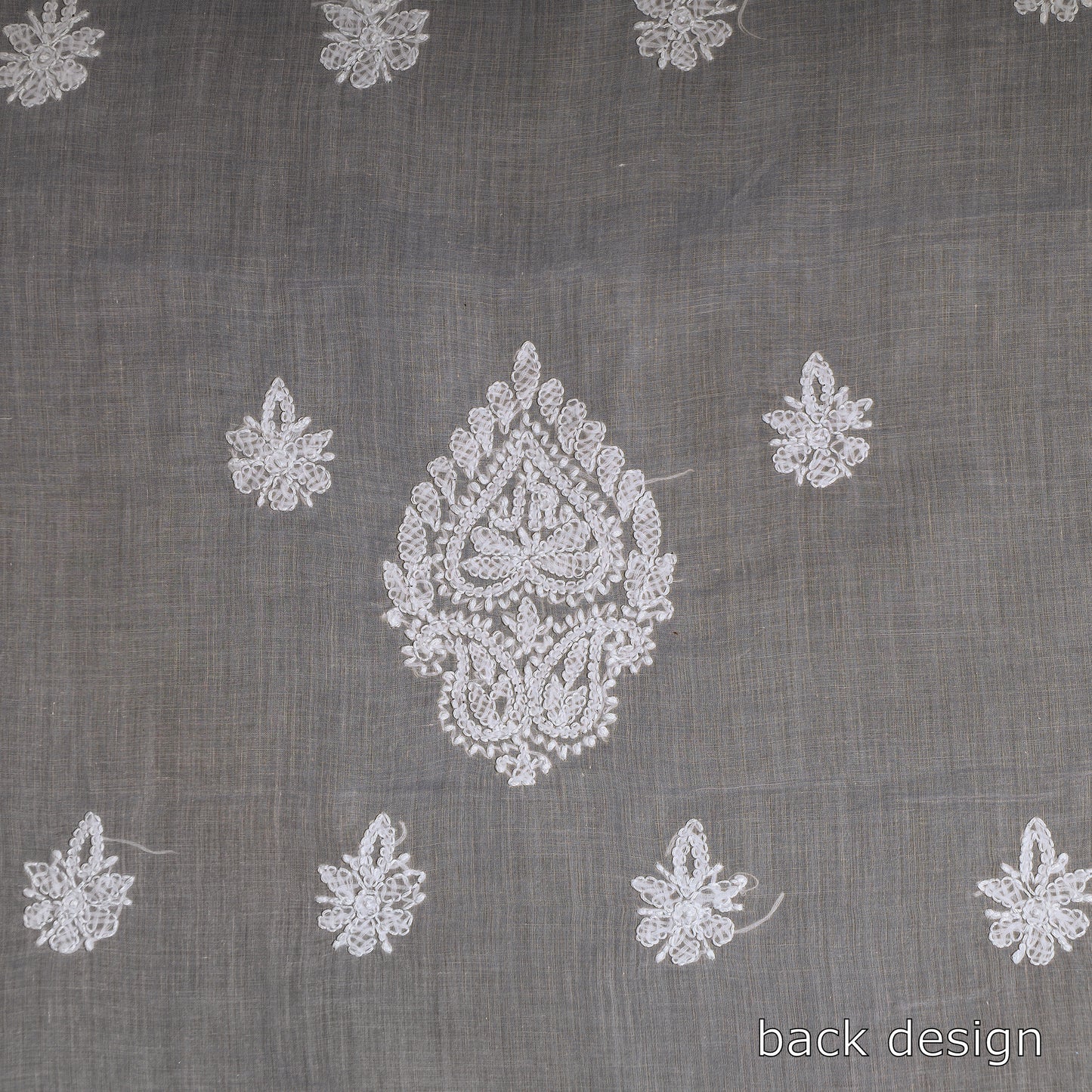 White - Lucknow Chikankari with Parsi Style Embroidered Cotton Kurta Material - 3 Meter