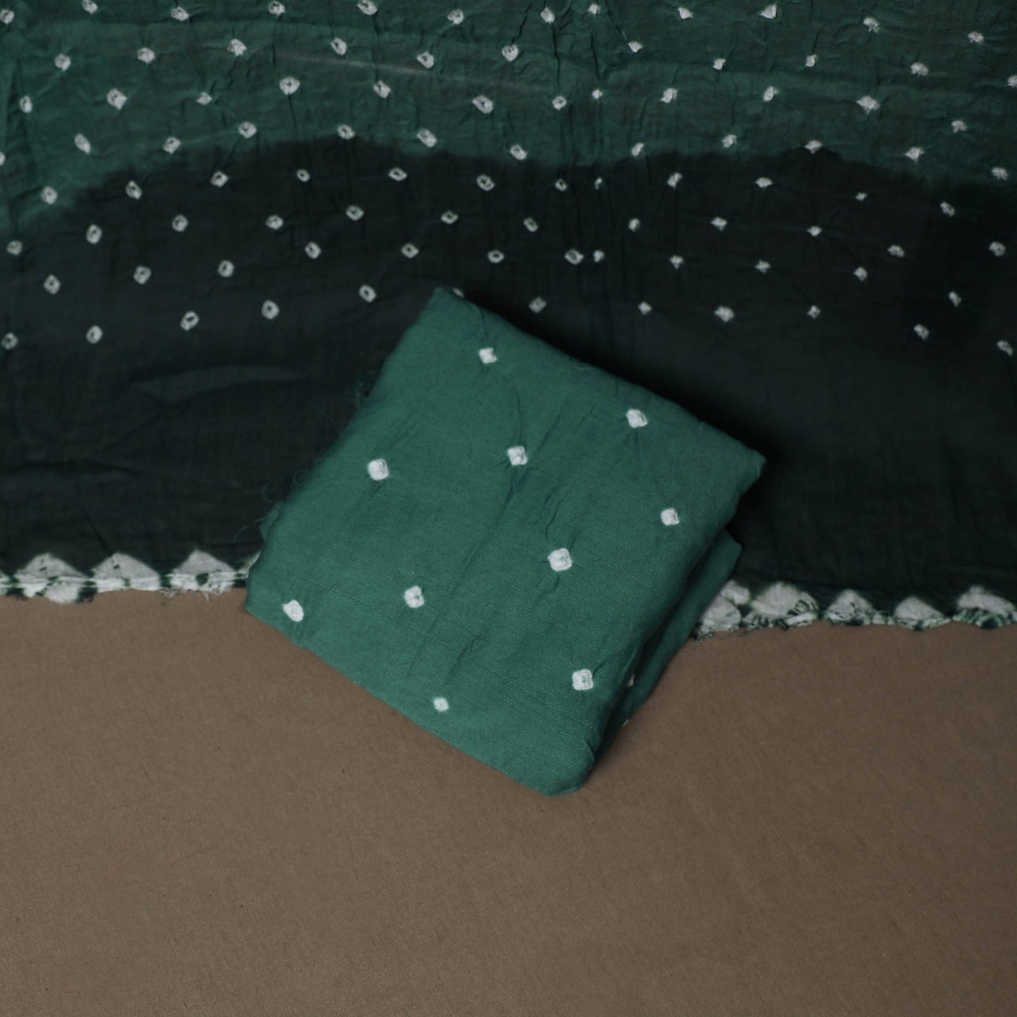 Kutch Bandhani Cotton Unstitched Dress Material: Kurta, Bottom & Dupatta 42