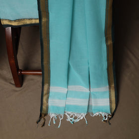 Dharwad Mercerised Cotton 3pc Unstitched Dress Material Suit Set with Woven Border 07