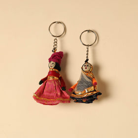  Rajasthani Puppet Couple Handmade Keychain