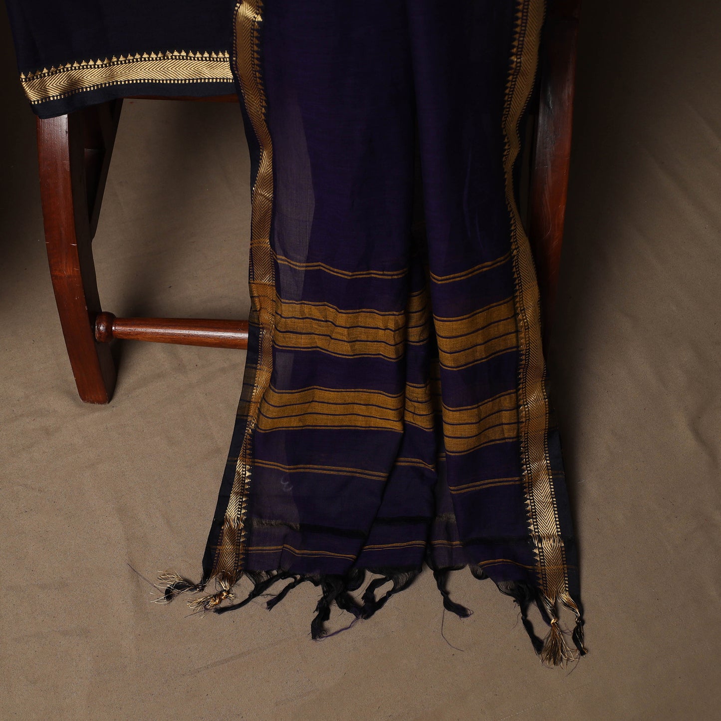 Dharwad Mercerised Cotton 3pc Unstitched Dress Material Suit Set with Woven Border 08