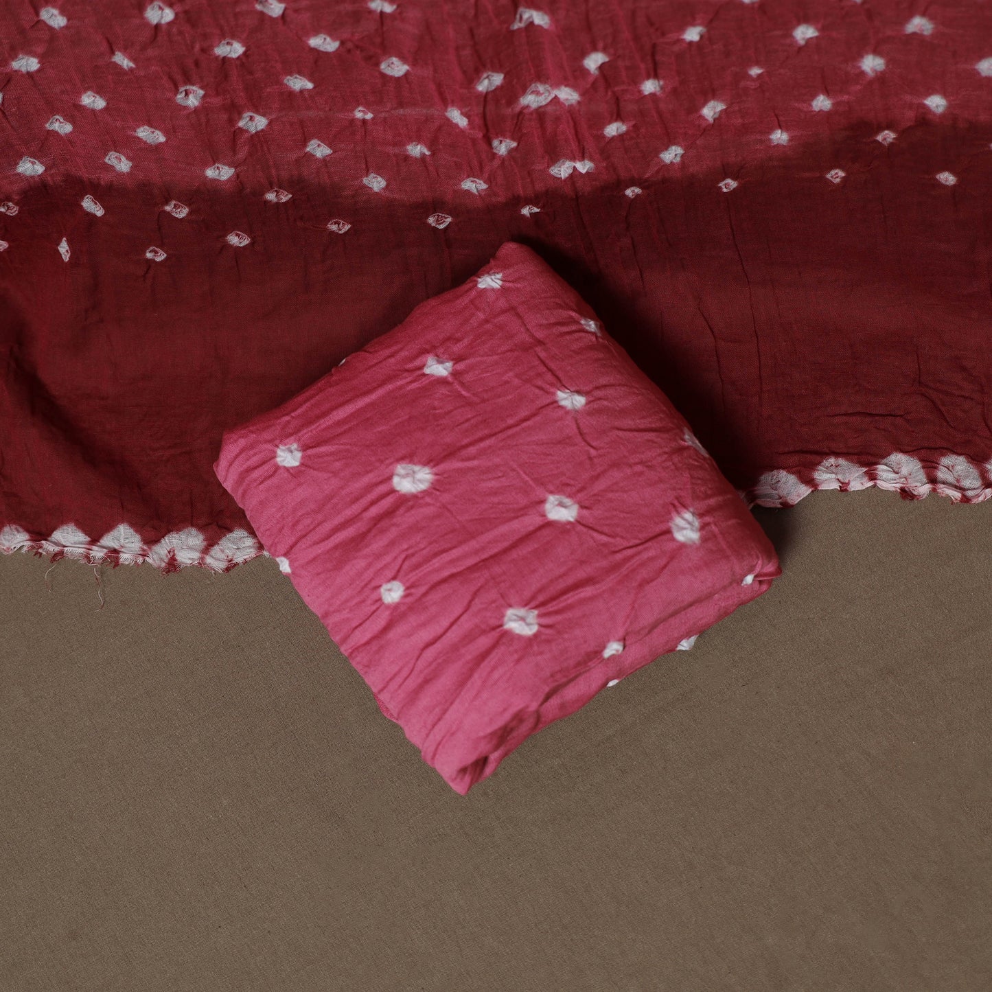 Kutch Bandhani Cotton Unstitched Dress Material: Kurta, Bottom & Dupatta 43