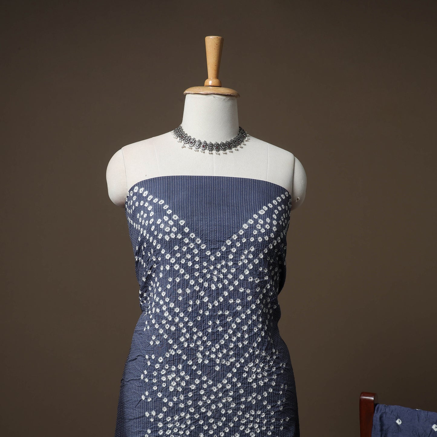 Kutch Bandhani Cotton Unstitched Dress Material: Kurta, Bottom & Dupatta 44