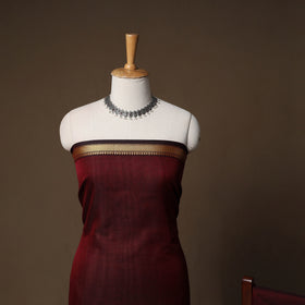 Dharwad Mercerised Cotton 3pc Unstitched Dress Material Suit Set with Woven Border 10