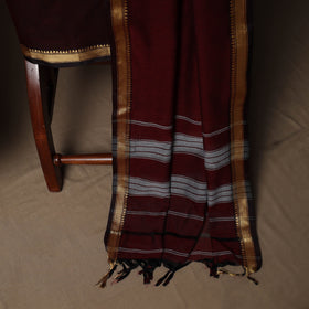 Dharwad Mercerised Cotton 3pc Unstitched Dress Material Suit Set with Woven Border 10