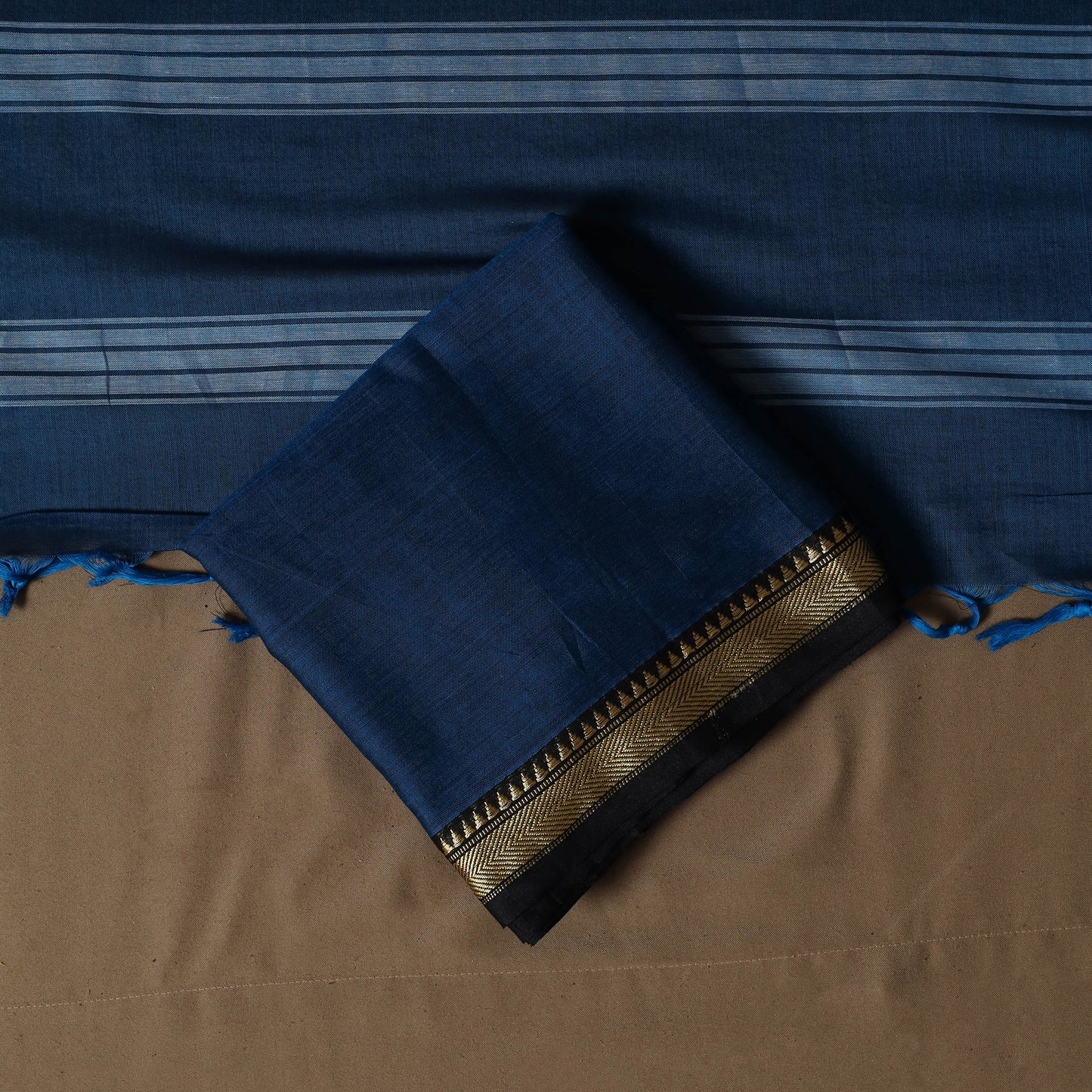 Dharwad Mercerised Cotton 3pc Unstitched Dress Material Suit Set with Woven Border 11
