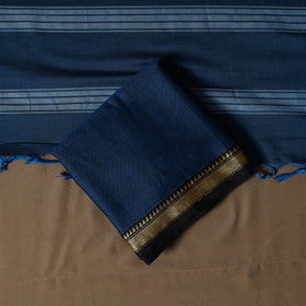 Dharwad Mercerised Cotton 3pc Unstitched Dress Material Suit Set with Woven Border 11