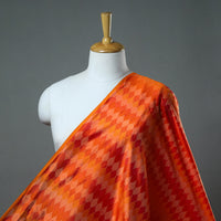 Orange - Pure Handloom Mulberry Silk Pochampally Ikat Fabric 11