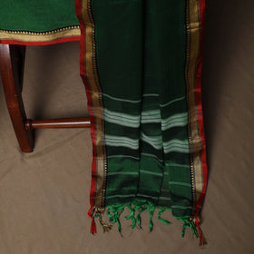 Dharwad Mercerised Cotton 3pc Unstitched Dress Material Suit Set with Woven Border 14