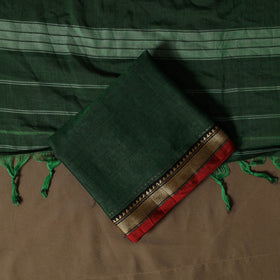 Dharwad Mercerised Cotton 3pc Unstitched Dress Material Suit Set with Woven Border 14