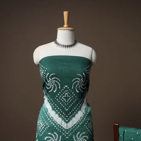 Kutch Bandhani Cotton Unstitched Dress Material: Kurta, Bottom & Crosia Work Dupatta 50