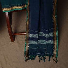 Dharwad Mercerised Cotton 3pc Unstitched Dress Material Suit Set with Woven Border 17