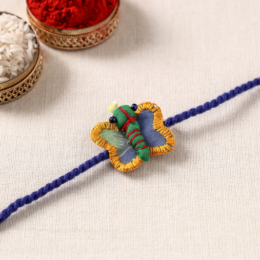 Butterfly - Upcycled Thread & Beadwork Kids Rakhi