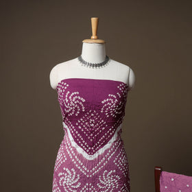 Kutch Bandhani Cotton Unstitched Dress Material: Kurta, Bottom & Crosia Work Dupatta 55