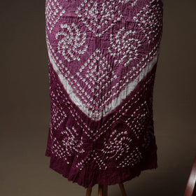Kutch Bandhani Cotton Unstitched Dress Material: Kurta, Bottom & Crosia Work Dupatta 55
