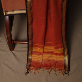 Dharwad Mercerised Cotton 3pc Unstitched Dress Material Suit Set with Woven Border 19