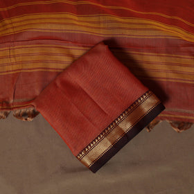 Dharwad Mercerised Cotton 3pc Unstitched Dress Material Suit Set with Woven Border 19