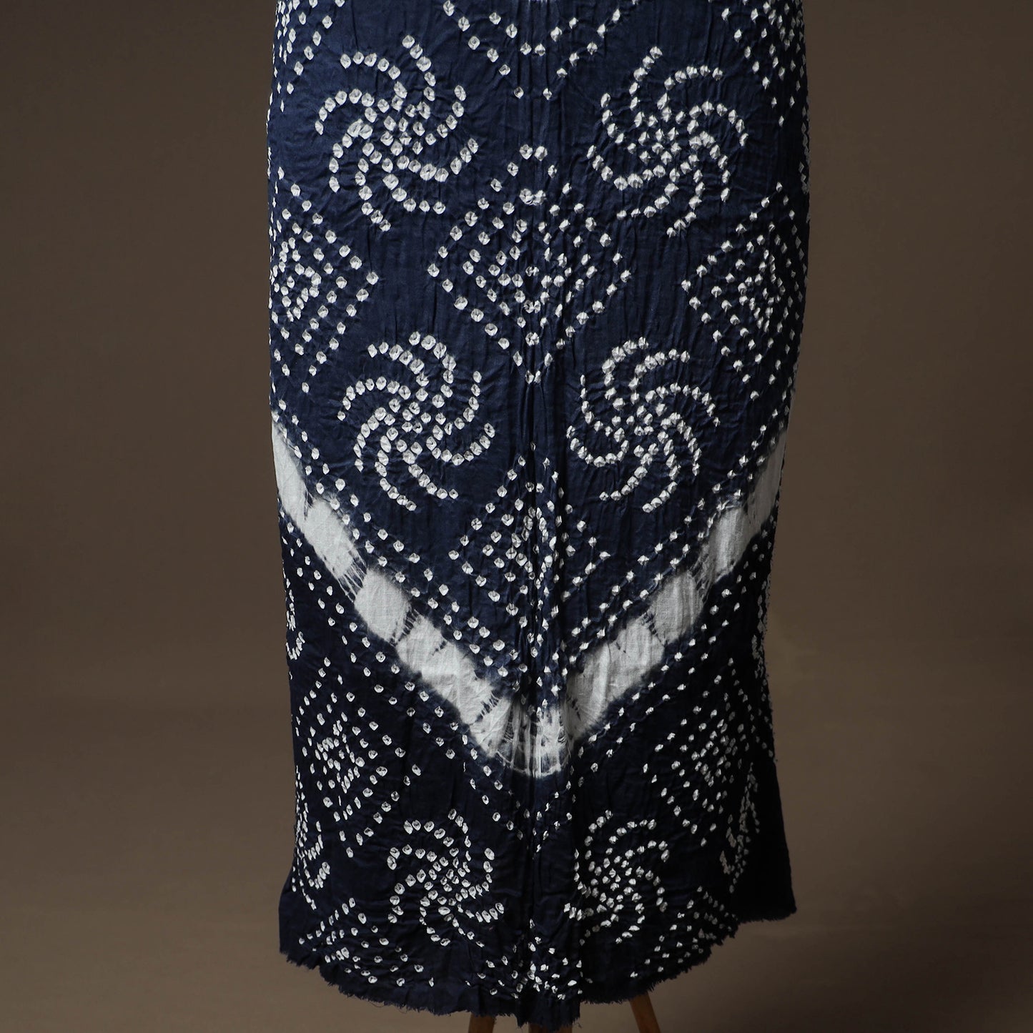 Kutch Bandhani Cotton Unstitched Dress Material: Kurta, Bottom & Crosia Work Dupatta 56