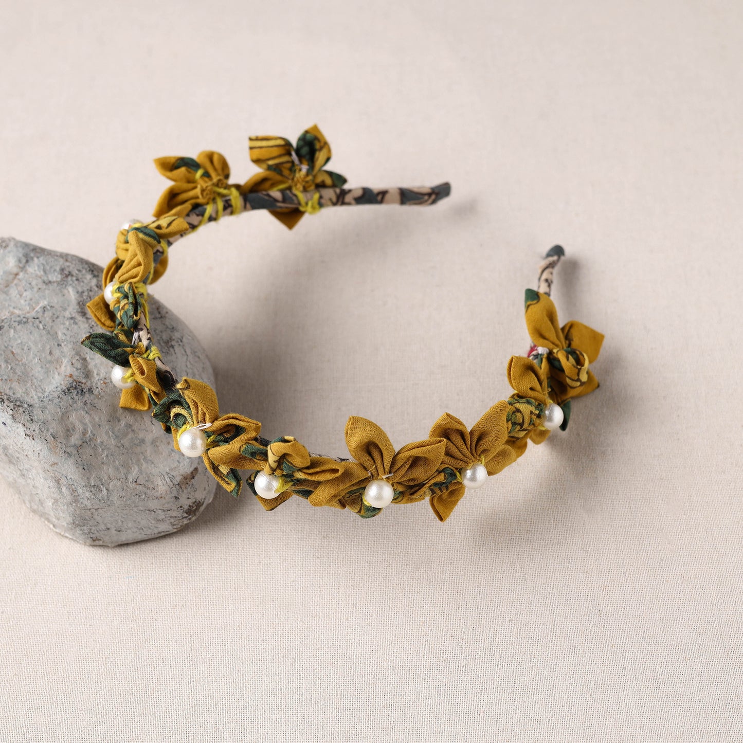  Handmade Fabart & Beadwork Hair Band 