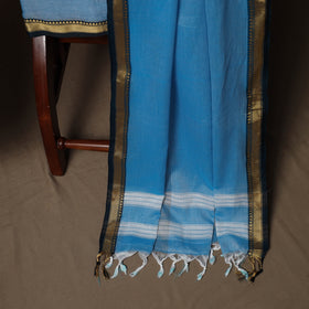 Dharwad Mercerised Cotton 3pc Unstitched Dress Material Suit Set with Woven Border 20