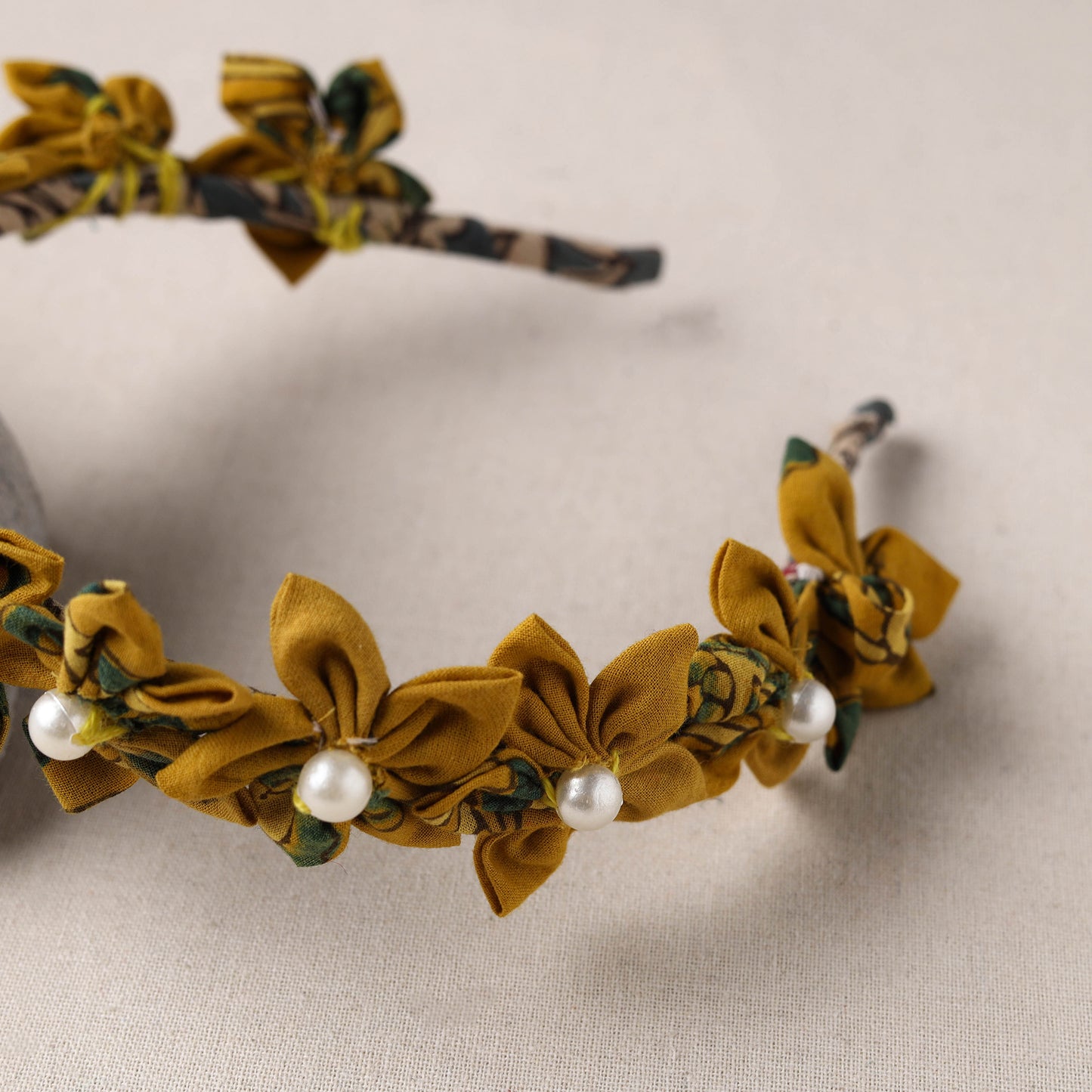  Handmade Fabart & Beadwork Hair Band 