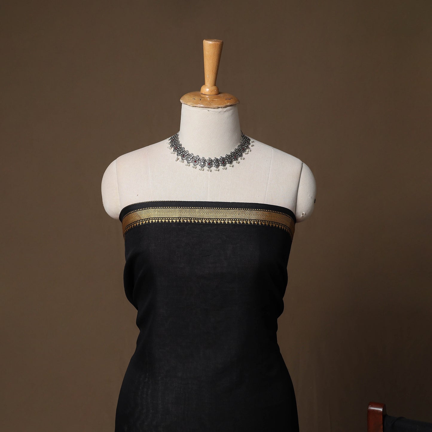Dharwad Mercerised Cotton 3pc Unstitched Dress Material Suit Set with Woven Border 21