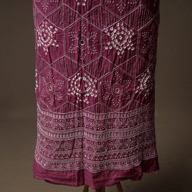 Kutch Bandhani Sequin & Mirror Work Satin Cotton Unstitched Dress Material: Kurta, Bottom & Dupatta 57