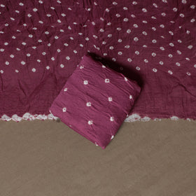 Kutch Bandhani Sequin & Mirror Work Satin Cotton Unstitched Dress Material: Kurta, Bottom & Dupatta 57