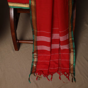 Dharwad Mercerised Cotton 3pc Unstitched Dress Material Suit Set with Woven Border 22