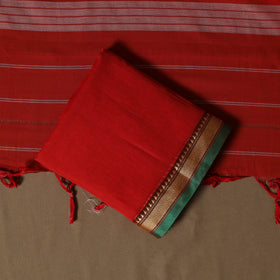 Dharwad Mercerised Cotton 3pc Unstitched Dress Material Suit Set with Woven Border 22