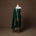 Dharwad Mercerised Cotton 3pc Unstitched Dress Material Suit Set with Woven Border 23
