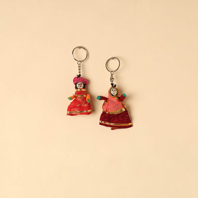 Rajasthani Puppet Couple Handmade Keychain (Set of 2) 52