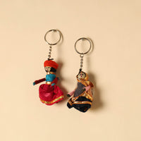 Rajasthani Puppet Couple Handmade Keychain (Set of 2) 53