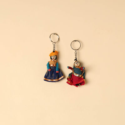 Rajasthani Puppet Couple Handmade Keychain (Set of 2) 54