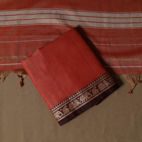 Dharwad Mercerised Cotton 3pc Unstitched Dress Material Suit Set with Woven Border 38