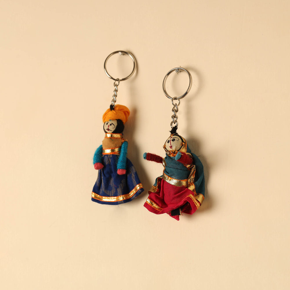 Rajasthani Puppet Couple Handmade Keychain (Set of 2) 54