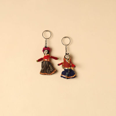 Rajasthani Puppet Couple Handmade Keychain (Set of 2) 55