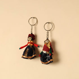  Rajasthani Puppet Couple Handmade Keychain