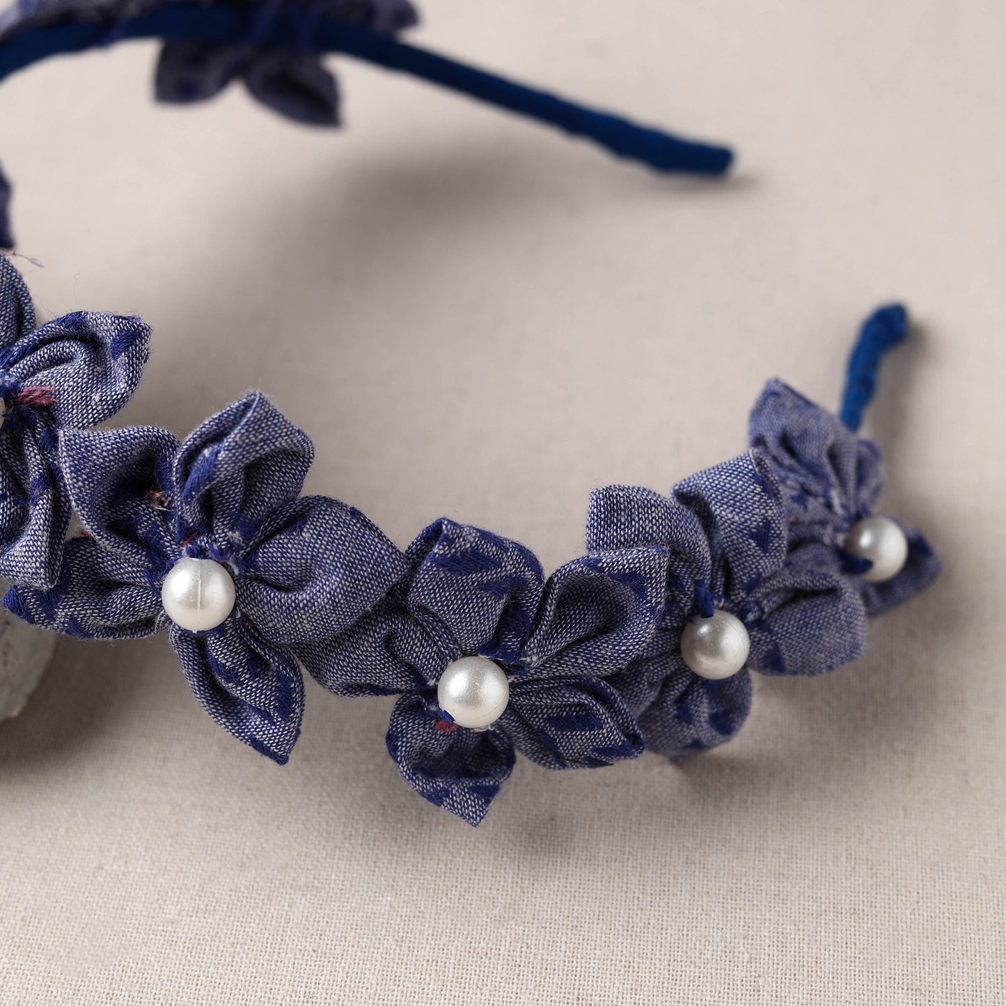  Handmade Fabart & Beadwork Hair Band 