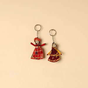 Rajasthani Puppet Couple Handmade Keychain (Set of 2) 60