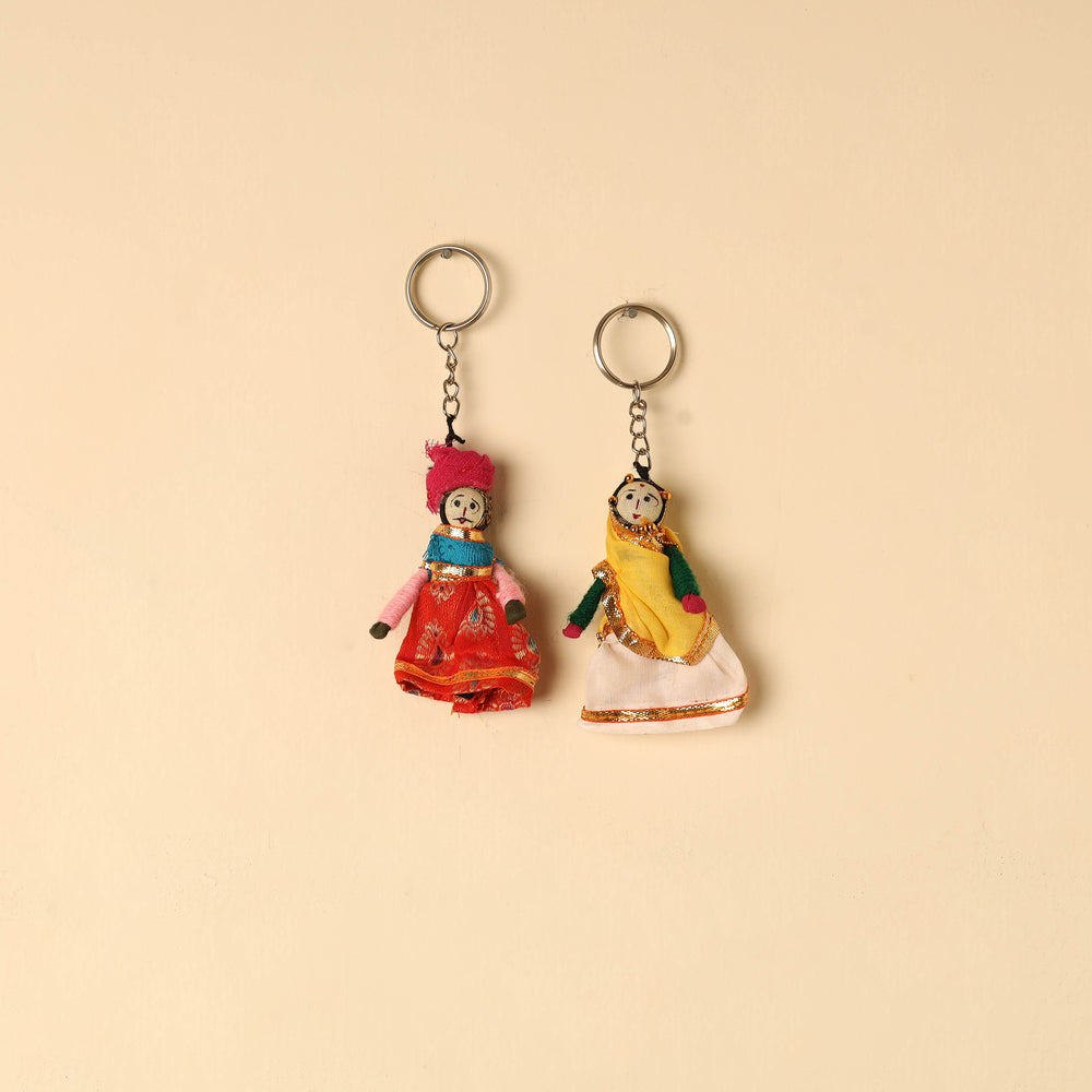 Rajasthani Puppet Couple Handmade Keychain (Set of 2) 61