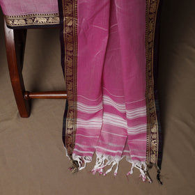 Dharwad Mercerised Cotton 3pc Unstitched Dress Material Suit Set with Woven Border 27