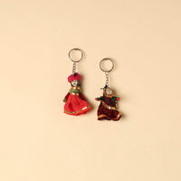 Rajasthani Puppet Couple Handmade Keychain (Set of 2) 62