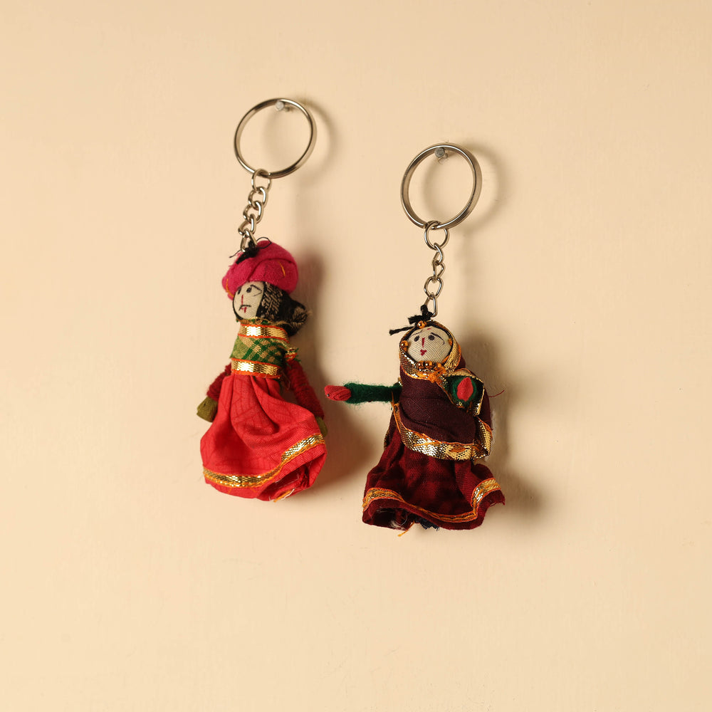 Rajasthani Puppet Couple Handmade Keychain (Set of 2) 62