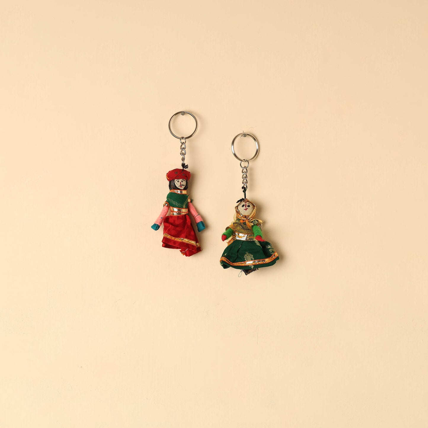 Rajasthani Puppet Couple Handmade Keychain (Set of 2) 64